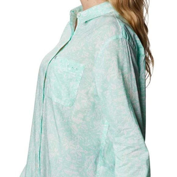 🆕Columbia Women's Slack Water Woven LS Shirt, Mint Cay Kona Print, Brand NEW - Picture 3 of 6